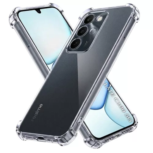 Techsuit - Shockproof Átlátszó Ütésálló Szilikon tok - Realme C100 5G - Átlátszó