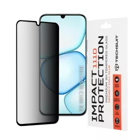   Techsuit - 111D Privacy betekintésgátló üvegfólia - Realme C100 5G - Fekete