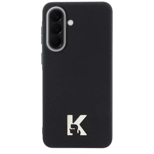 Karl Lagerfeld - Hardcase Leather with K Head Logo (KLHCSA375PGFKHGK) - Samsung Galaxy A37 5G - Black