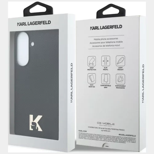 Karl Lagerfeld - Hardcase Leather with K Head Logo (KLHCSA575PGFKHGK) - Samsung Galaxy A57 5G - Black