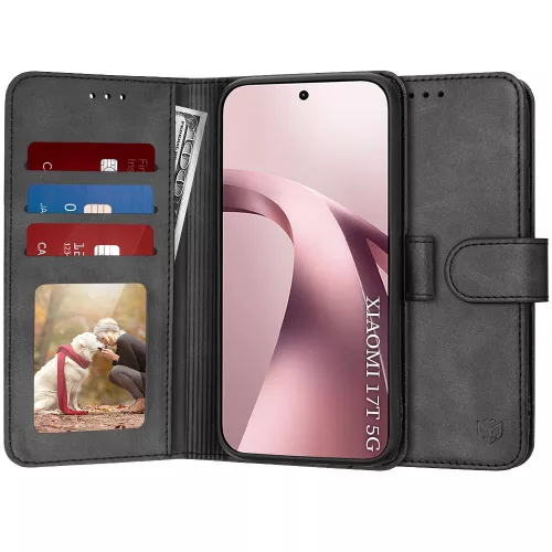 Techsuit - Diary Book kinyitható tok - Xiaomi 17T - Fekete