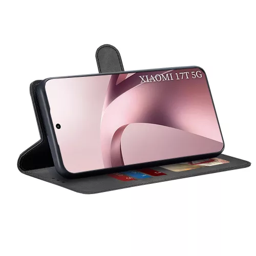 Techsuit - Diary Book kinyitható tok - Xiaomi 17T - Fekete