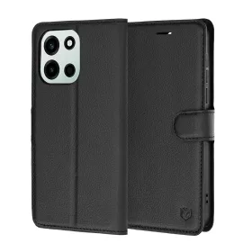   Techsuit - Leather Folio kinyitható tok - OnePlus Nord 6 - Fekete
