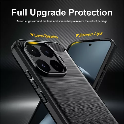 Techsuit - Carbon szilikon tok - Xiaomi 17T - Fekete