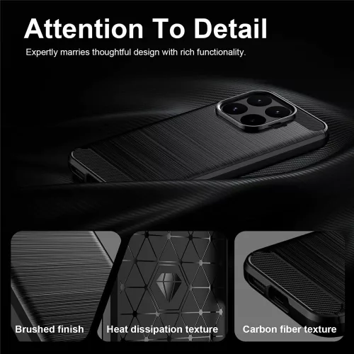 Techsuit - Carbon szilikon tok - Xiaomi 17T - Fekete
