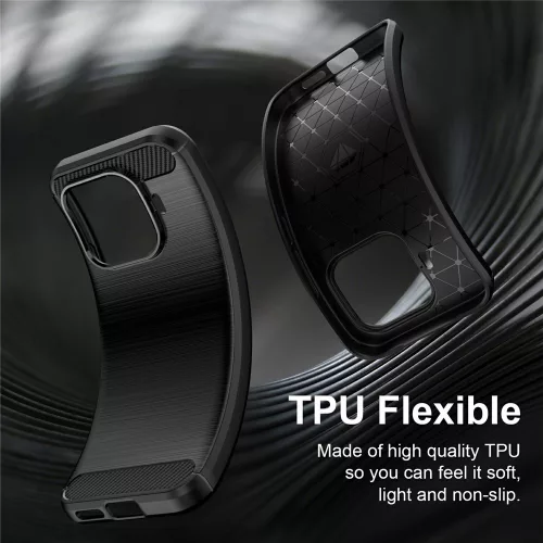 Techsuit - Carbon szilikon tok - Xiaomi 17T - Fekete