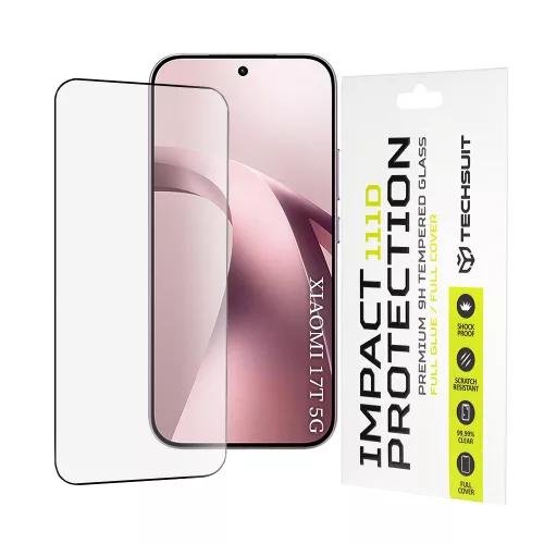Techsuit - 111D Full Cover / Full Glue üvegfólia - Xiaomi 17T - Fekete