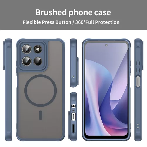 Techsuit - HaloFrost II MagSafe tok - Motorola Moto G37 / G37 Power / G47 - Sötétkék