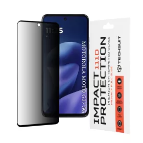   Techsuit - 111D Privacy betekintésgátló üvegfólia - Motorola Moto G37 / G37 Power / G47 - Fekete
