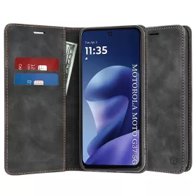   Techsuit - Confy Cover kinyitható tok - Motorola Moto G37 / G37 Power / G47 - Fekete