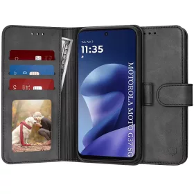   Techsuit - Diary Book kinyitható tok - Motorola Moto G37 / G37 Power / G47 - Fekete