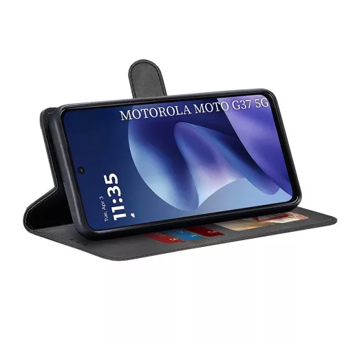 Techsuit - Diary Book kinyitható tok - Motorola Moto G37 / G37 Power / G47 - Fekete