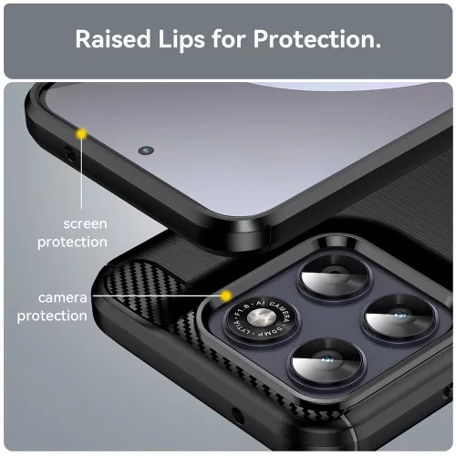 Techsuit - Carbon szilikon tok - Motorola Moto G87 / G77 / G67 - Fekete