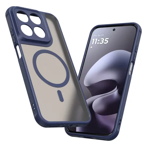 Techsuit - HaloFrost II MagSafe tok - Motorola Moto G87 / G77 / G67 - Sötétkék