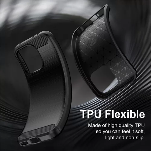Techsuit - Carbon szilikon tok - OnePlus Nord 6 - Fekete