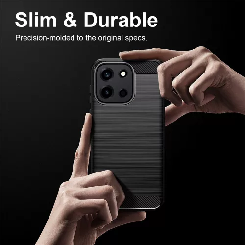 Techsuit - Carbon szilikon tok - OnePlus Nord 6 - Fekete