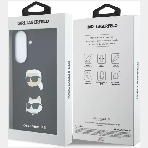 Karl Lagerfeld - Hardcase K&C Heads Pins and Logo (KLHCSA57PSFDHPOK) - Samsung Galaxy A57 5G - Black