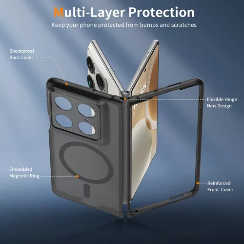 Techsuit - PureFrost MagSafe Ütésálló tok Ütésálló tok - Motorola Razr Fold - Matt fekete