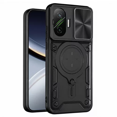 Techsuit - CamGuard Pro tok ütésálló tok - Xiaomi Poco F7 - Fekete
