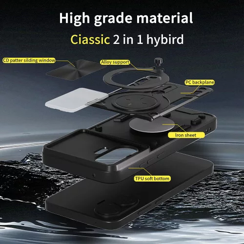 Techsuit - CamGuard Pro tok ütésálló tok - Xiaomi Poco F7 - Kék