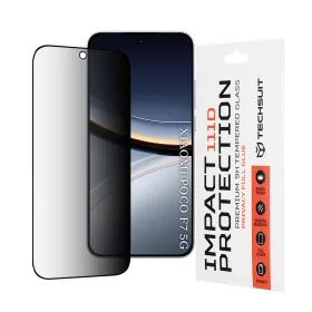   Techsuit - 111D Privacy betekintésgátló üvegfólia - Xiaomi Poco F7 - Fekete