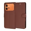 Techsuit - Leather Folio kinyitható tok - Honor 600 / 600 Pro - Barna