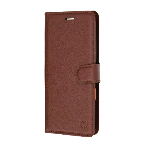 Techsuit - Leather Folio kinyitható tok - Honor 600 / 600 Pro - Barna