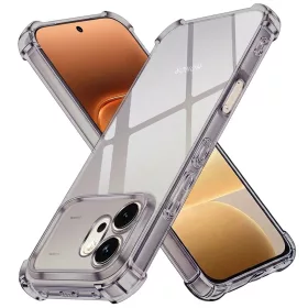   Techsuit - Shockproof Átlátszó Ütésálló Szilikon tok - Honor 600 - Átlátszó fekete