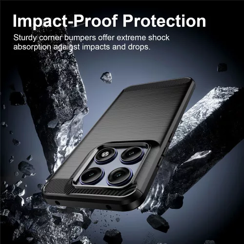 Techsuit - Carbon szilikon tok - Motorola Edge 70 Pro - Fekete