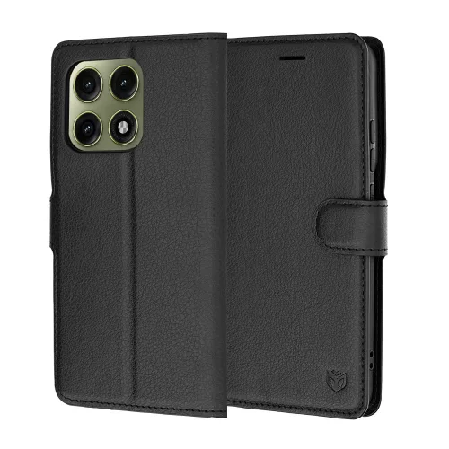 Techsuit - Leather Folio kinyitható tok - Motorola Edge 70 Pro - Fekete