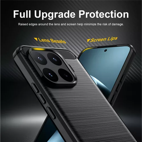 Techsuit - Carbon szilikon tok - Xiaomi 17T Pro - Fekete