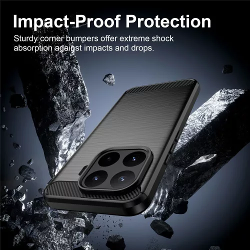 Techsuit - Carbon szilikon tok - Xiaomi 17T Pro - Fekete