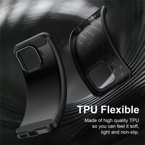 Techsuit - Carbon szilikon tok - Xiaomi 17T Pro - Fekete