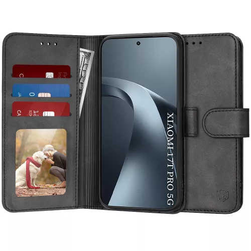 Techsuit - Diary Book kinyitható tok - Xiaomi 17T Pro - Fekete