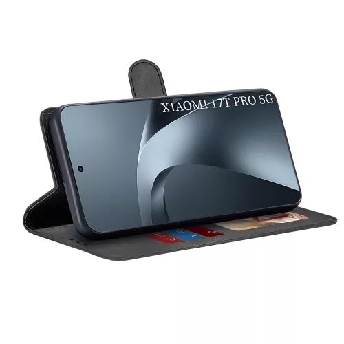 Techsuit - Diary Book kinyitható tok - Xiaomi 17T Pro - Fekete
