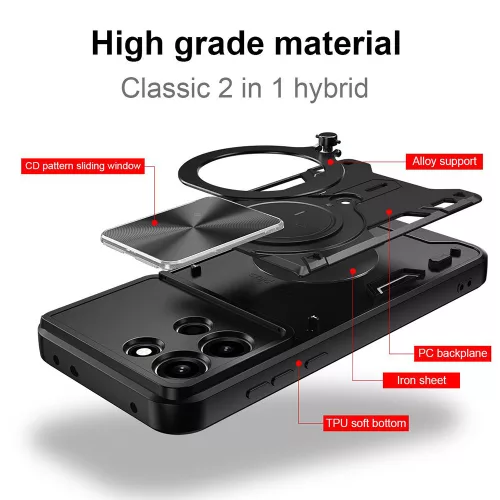 Techsuit - CamGuard Pro tok ütésálló tok - Oppo A6 Pro 4G / A6 Pro 5G - Piros