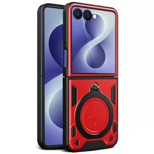 Techsuit - CamGuard Pro tok ütésálló tok - Samsung Galaxy Z Flip8 - Piros