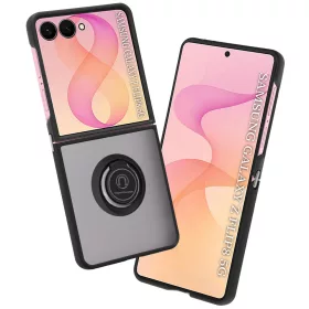   Techsuit - Glinth gyűrűs tok - Samsung Galaxy Z Flip8 / Z Flip7 - Fekete
