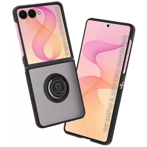 Techsuit - Glinth gyűrűs tok - Samsung Galaxy Z Flip8 / Z Flip7 - Fekete