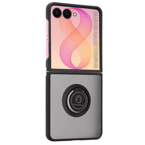 Techsuit - Glinth gyűrűs tok - Samsung Galaxy Z Flip8 / Z Flip7 - Fekete