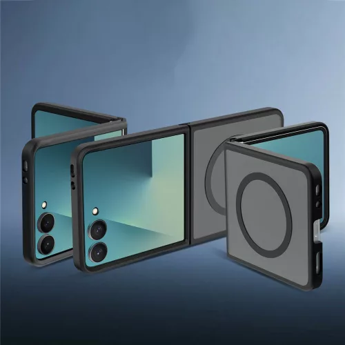 Techsuit - PureFrost MagSafe Ütésálló tok Ütésálló tok - Samsung Galaxy Z Flip8 - Matt fekete