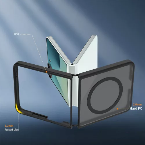 Techsuit - PureFrost MagSafe Ütésálló tok Ütésálló tok - Samsung Galaxy Z Flip8 - Matt fekete
