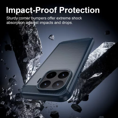Techsuit - Carbon szilikon tok - Xiaomi 17T Pro - Kék