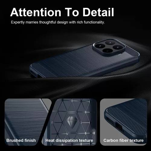 Techsuit - Carbon szilikon tok - Xiaomi 17T Pro - Kék