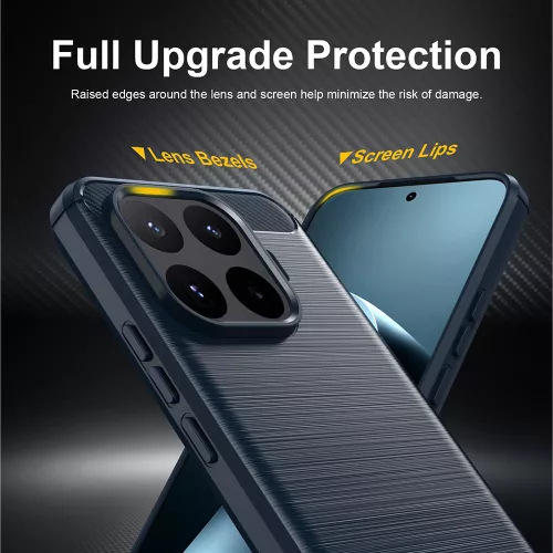 Techsuit - Carbon szilikon tok - Xiaomi 17T Pro - Kék