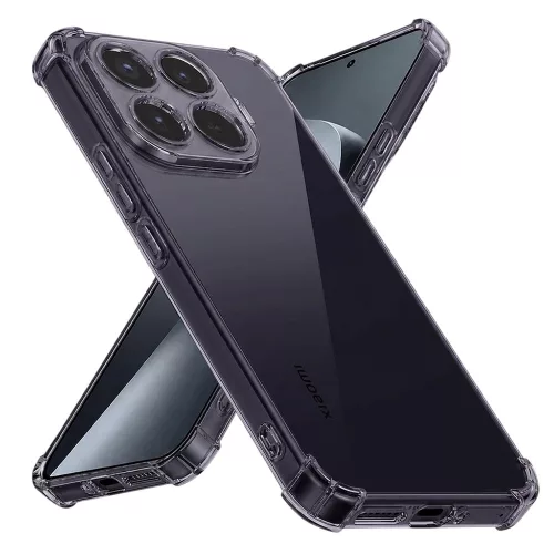 Techsuit - Shockproof Átlátszó Ütésálló Szilikon tok - Xiaomi 17T Pro - Átlátszó fekete