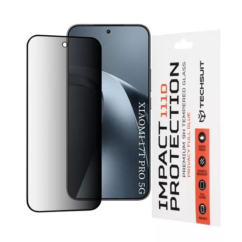 Techsuit - 111D Privacy Full Glue - Xiaomi 17T Pro - Black