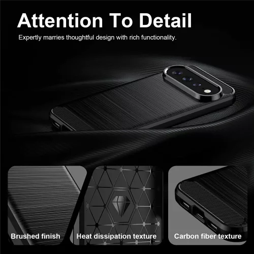 Techsuit - Carbon szilikon tok - Google Pixel 11 / Pixel 11 Pro - Fekete