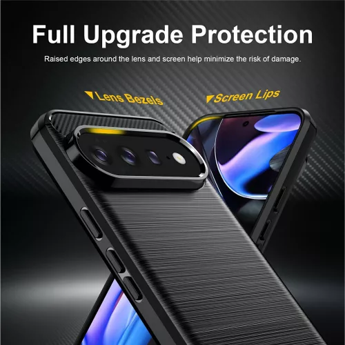 Techsuit - Carbon szilikon tok - Google Pixel 11 / Pixel 11 Pro - Fekete