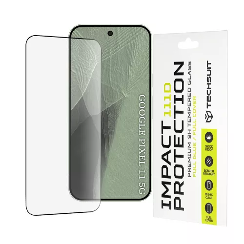 Techsuit - 111D Full Cover / Full Glue Glass - Google Pixel 11 / Pixel 11 Pro - Black